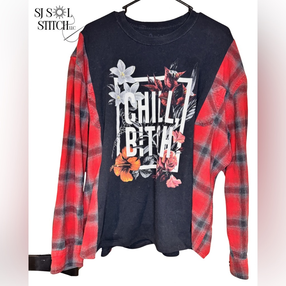 Hand made flannel graphic top